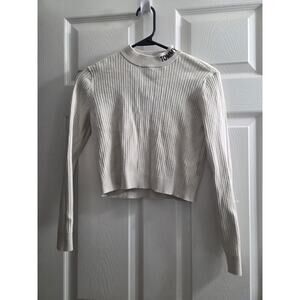 Rare Tommy Hilfiger Girls Crop Turtle Neck Long Sleeve Cotton Ribbed Sweater 12